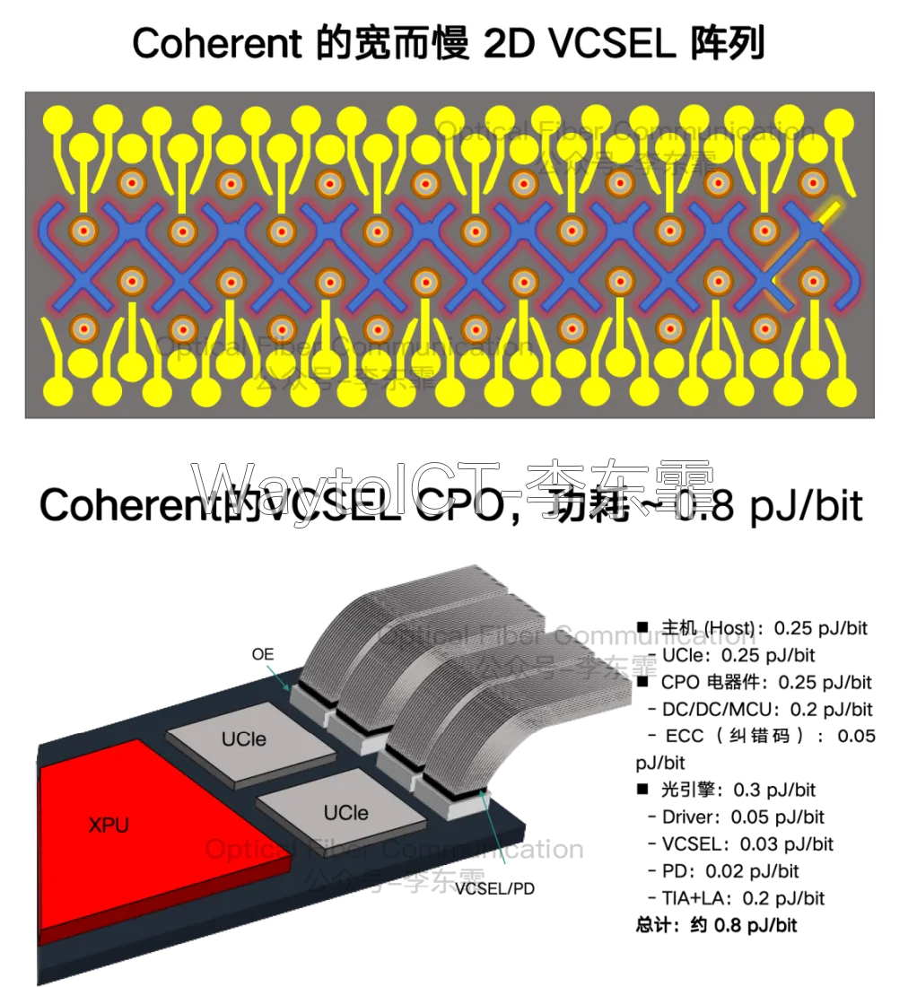 Coherent 宽而慢 2D VCSEL 阵列