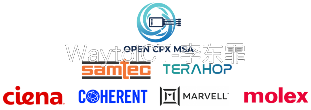 Open CPX MSA 标志与创始成员:Ciena、Coherent、Marvell、Molex、Samtec、TeraHop